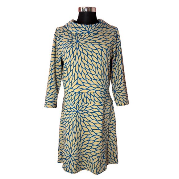 Lavand. Vintage 60s Style Drop Waist Mini Dress Geometric Floral Women's Large - Picture 1 of 5